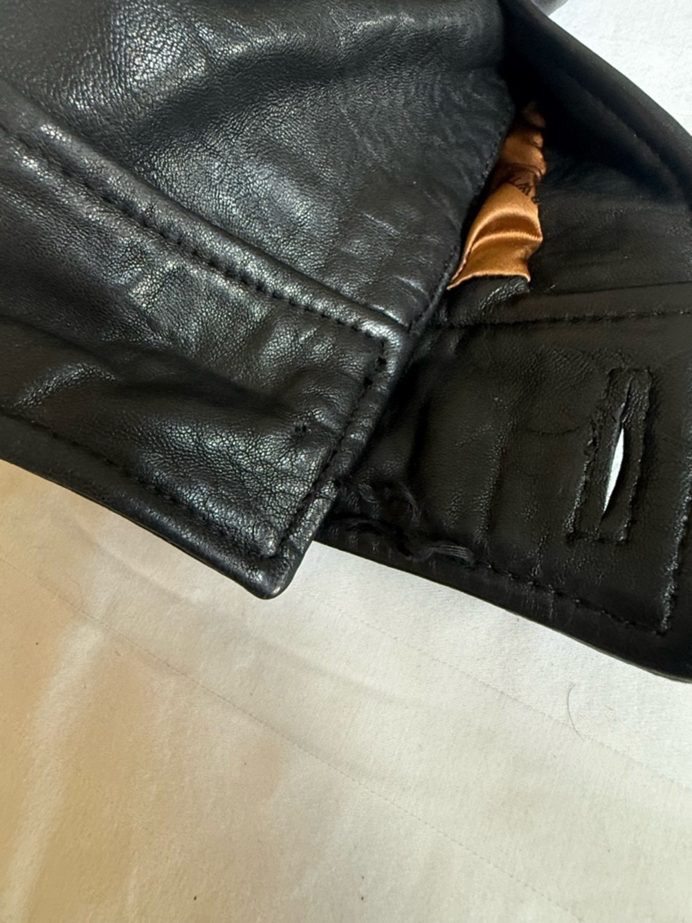 Black Leather Military Field Jacket - Picture 9 of 16